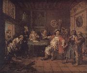 William Hogarth Evaluation of new recruits oil painting artist